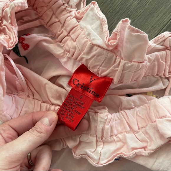 Boutique Christina V Light Pink Spring Embroidered Off shoulder Blouse - Picture 6 of 6